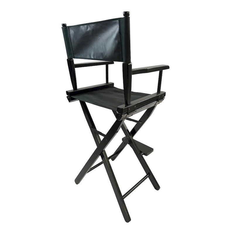 Outdoor Camping Folding Chair with Black Frame and Black Canvas,Set of 2