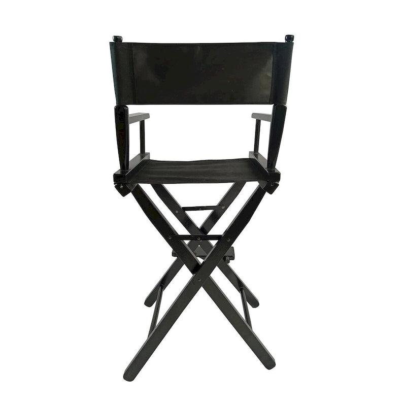 Outdoor Camping Folding Chair with Black Frame and Black Canvas,Set of 2
