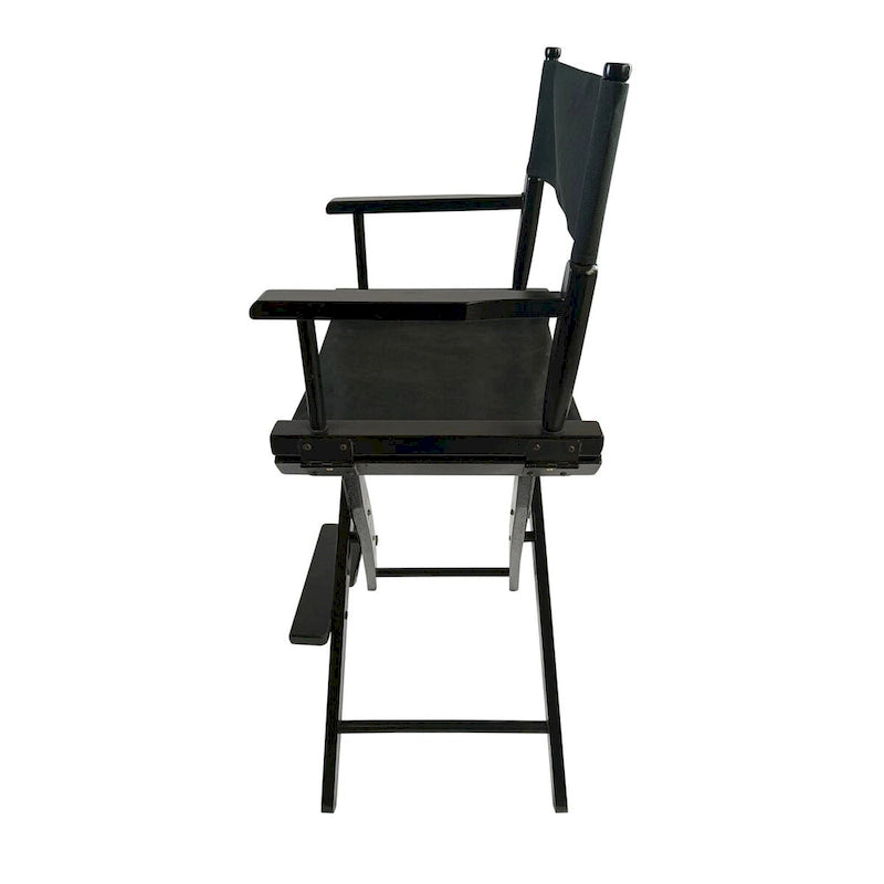 Outdoor Camping Folding Chair with Black Frame and Black Canvas,Set of 2