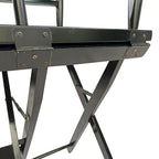 Outdoor Camping Folding Chair with Black Frame and Black Canvas,Set of 2