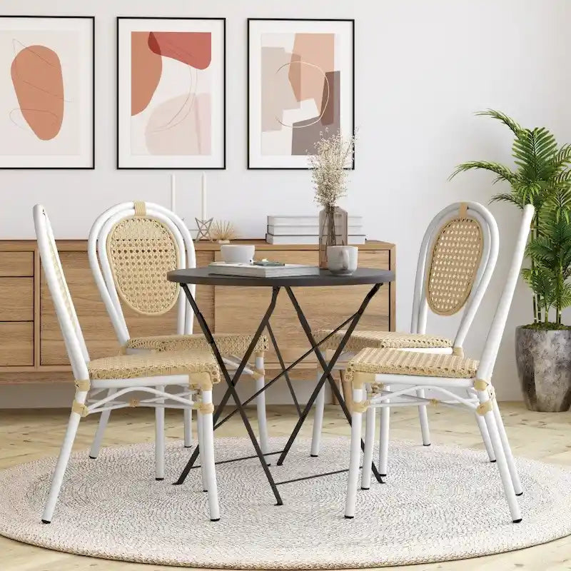 Stacking Bistro Chairs with Metal Frames