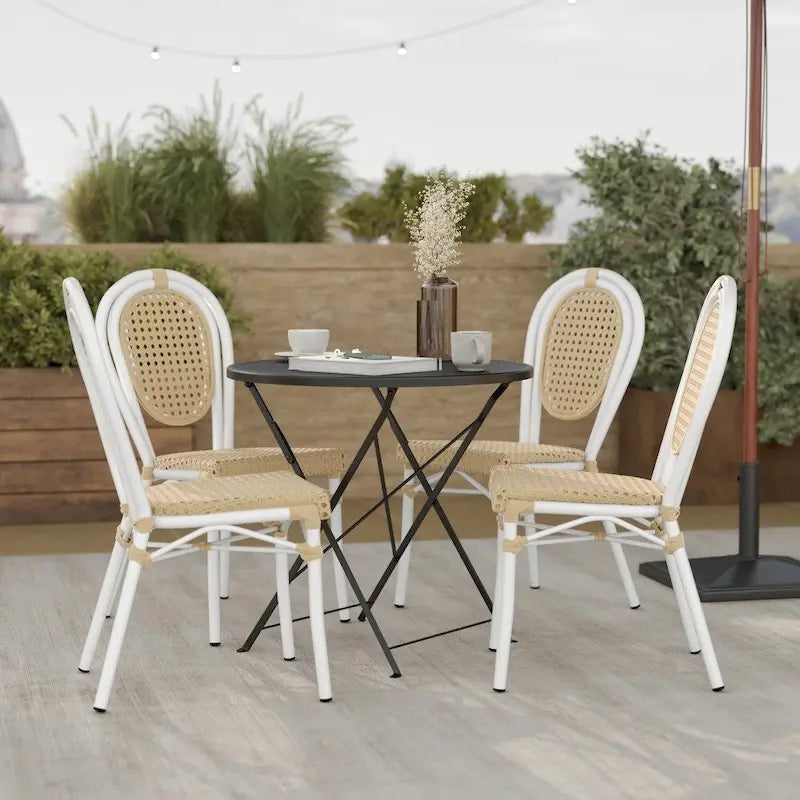 Stacking Bistro Chairs with Metal Frames