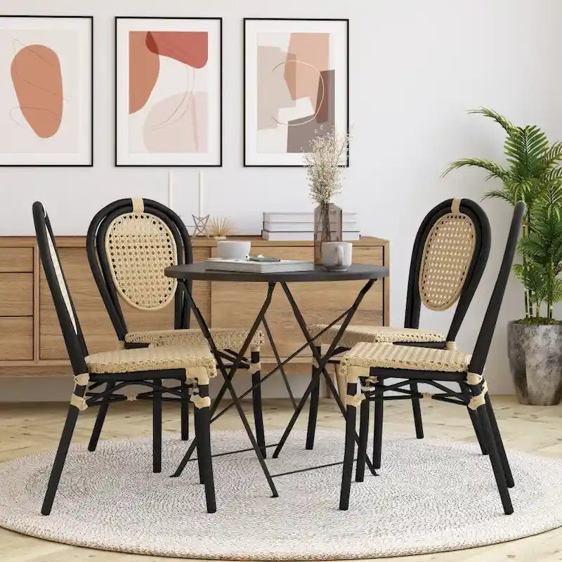 Stacking Bistro Chairs with Metal Frames