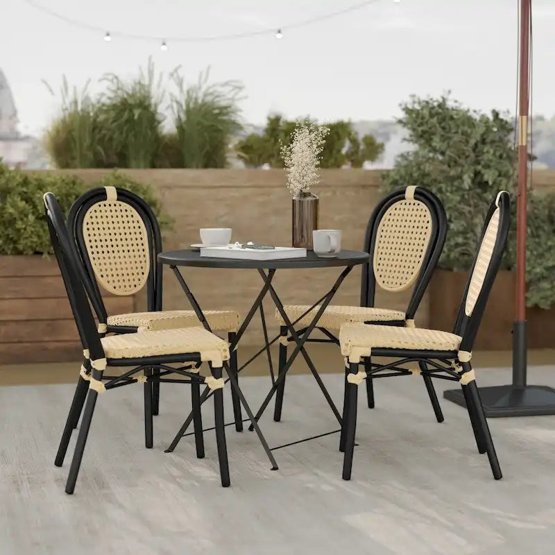 Stacking Bistro Chairs with Metal Frames