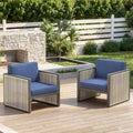 Outdoor Arm Chair with Cushion - Blue