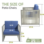 Outdoor Arm Chair with Cushion - Blue