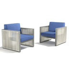 Outdoor Arm Chair with Cushion - Blue