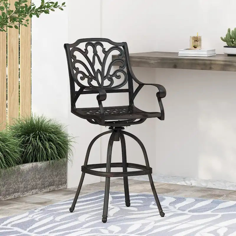 Cast Aluminium Swivel Bar Stool