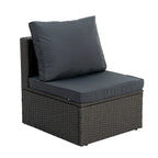 7 PCS Set Wicker Seasonal PE Wicker Sofa with Lounger Sofa