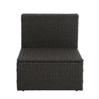 7 PCS Set Wicker Seasonal PE Wicker Sofa with Lounger Sofa