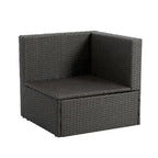 7 PCS Set Wicker Seasonal PE Wicker Sofa with Lounger Sofa