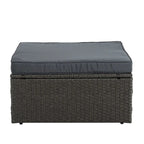 7 PCS Set Wicker Seasonal PE Wicker Sofa with Lounger Sofa