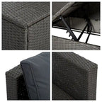 7 PCS Set Wicker Seasonal PE Wicker Sofa with Lounger Sofa