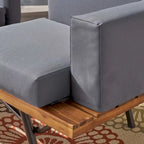 Outdoor Industrial Loveseat with Coffee Table Patio Furniture Set of 2 by Christopher Knight Home