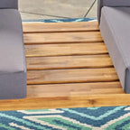 Outdoor Industrial Loveseat with Coffee Table Patio Furniture Set of 2 by Christopher Knight Home