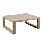 Wooden Outdoor Coffee Table with Plank Design Top, Gray