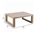 Wooden Outdoor Coffee Table with Plank Design Top, Gray