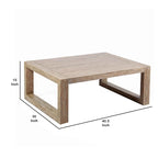 Wooden Outdoor Coffee Table with Plank Design Top, Gray