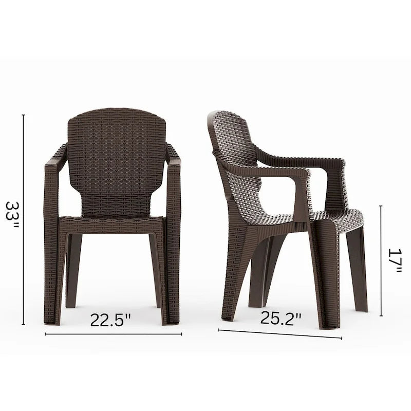 3-Piece Calista Outdoor Bistro Set with Trillia Table, Brown