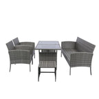 ACROMA 6-piece Rattan Wicker Patio Furniture Set-Outdoor with coffee table