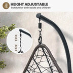 Outdoor Indoor Wicker Hanging Egg Chair Swing Hammock Basket Chair with Stand