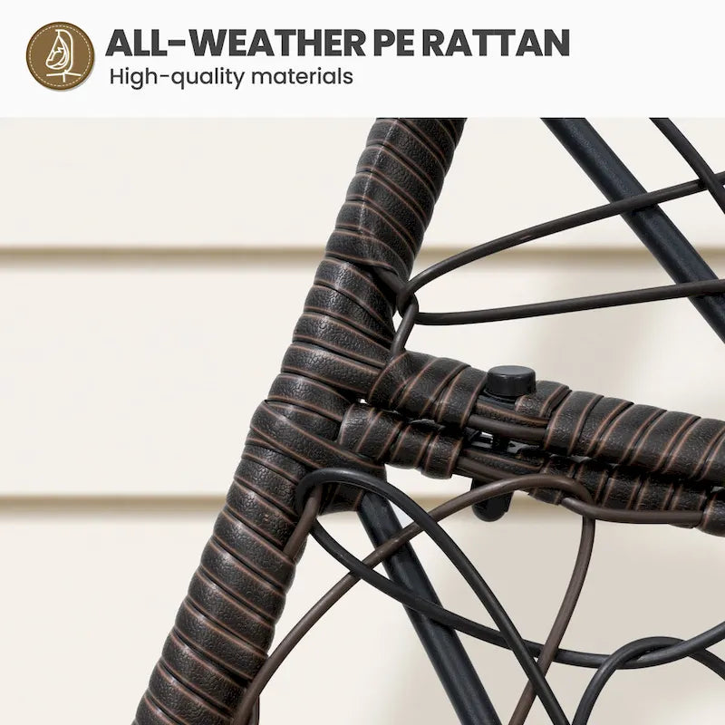 Outdoor Indoor Wicker Hanging Egg Chair Swing Hammock Basket Chair with Stand