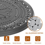 3/5-Piece Cast Aluminum Outdoor Dining Set with 31.5 in. Round Table and Random Color Seat Cushions