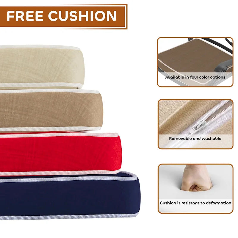 3/5-Piece Cast Aluminum Outdoor Dining Set with 31.5 in. Round Table and Random Color Seat Cushions