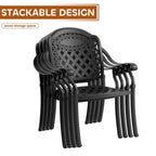 3/5-Piece Cast Aluminum Outdoor Dining Set with 31.5 in. Round Table and Random Color Seat Cushions