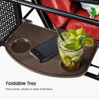 PURPLE LEAF Terra Red Deluxe Outdoor Patio Porch Swing with Weather Resistant Steel Frame, Cushions and Pillow Included