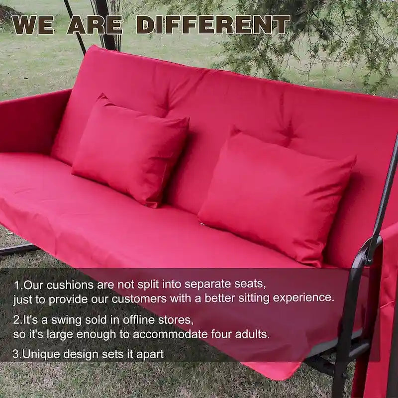 Outdoor Adjustable Metal Swing Chair Swing Bed Hanging Glider Porch Bench for Garden