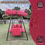 Outdoor Adjustable Metal Swing Chair Swing Bed Hanging Glider Porch Bench for Garden