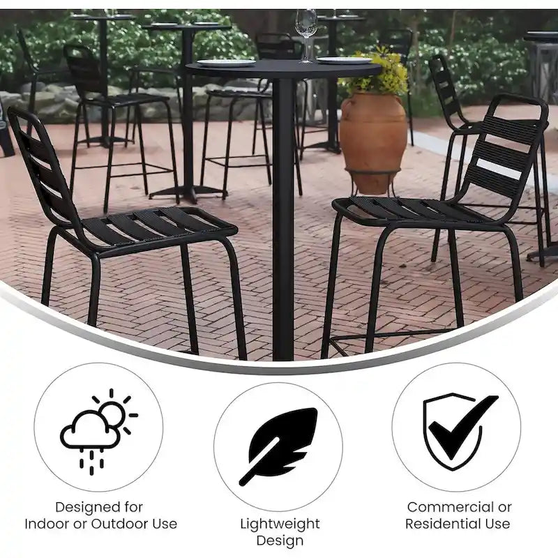 Metal Bar Table Aluminum Table Mellie Round Bar Height Table - TABLE only