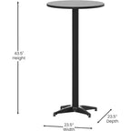 Metal Bar Table Aluminum Table Mellie Round Bar Height Table - TABLE only
