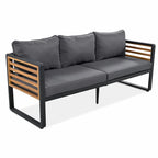 Sofa Conversation Set for 5 Persons, Outdoor Furniture with Removable Cushions
