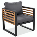 Sofa Conversation Set for 5 Persons, Outdoor Furniture with Removable Cushions