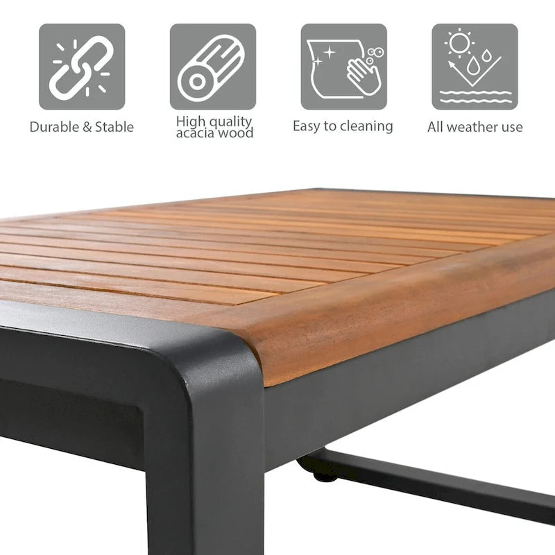 Sofa Conversation Set for 5 Persons, Outdoor Furniture with Removable Cushions