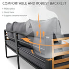 Sofa Conversation Set for 5 Persons, Outdoor Furniture with Removable Cushions