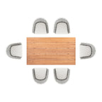 Rowan 7-Piece 6-Seater Aluminum & Teakwood Patio Dining Set