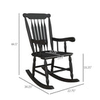 Outdoor Wood Rocking Chair, 350 lbs Porch Rocker with High Back