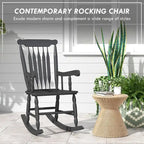 Outdoor Wood Rocking Chair, 350 lbs Porch Rocker with High Back