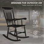 Outdoor Wood Rocking Chair, 350 lbs Porch Rocker with High Back