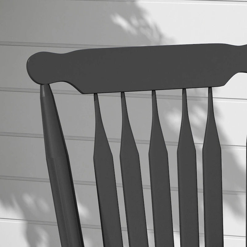 Outdoor Wood Rocking Chair, 350 lbs Porch Rocker with High Back
