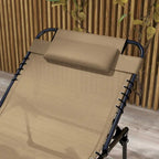 2 Piece Folding Chaise Lounge w/ 5-level Reclining Back, Reading Hole