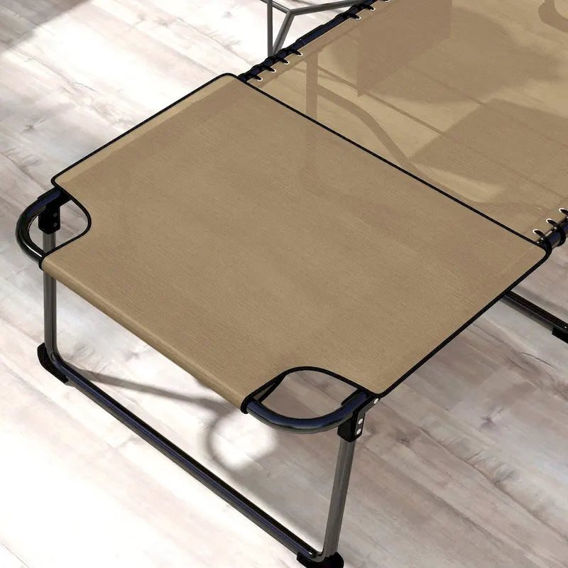 2 Piece Folding Chaise Lounge w/ 5-level Reclining Back, Reading Hole