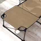 2 Piece Folding Chaise Lounge w/ 5-level Reclining Back, Reading Hole