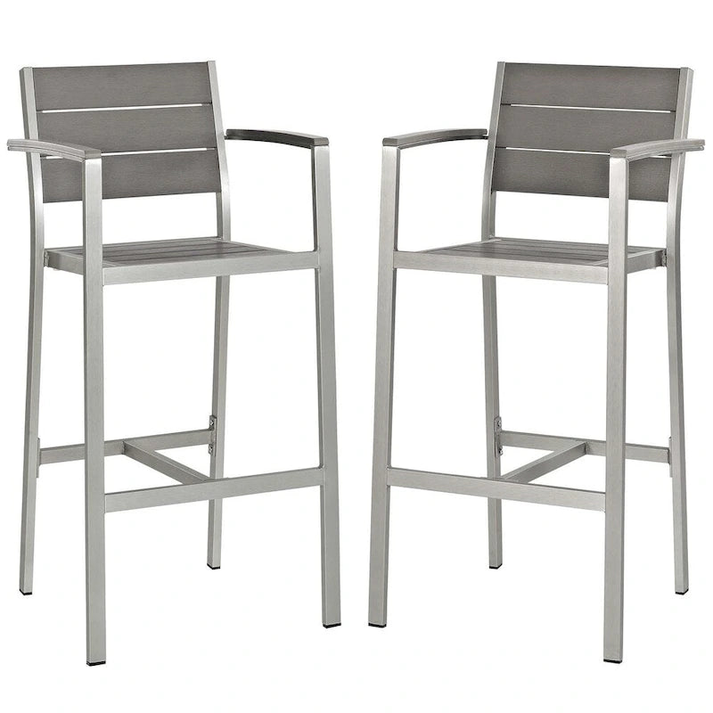 Shore Aluminum Outdoor Bar Stool (Set of 2)