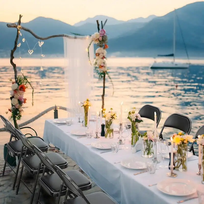 Plastic / Resin Padded Stackable Folding Chair Folding Chair Set (Set of 4)