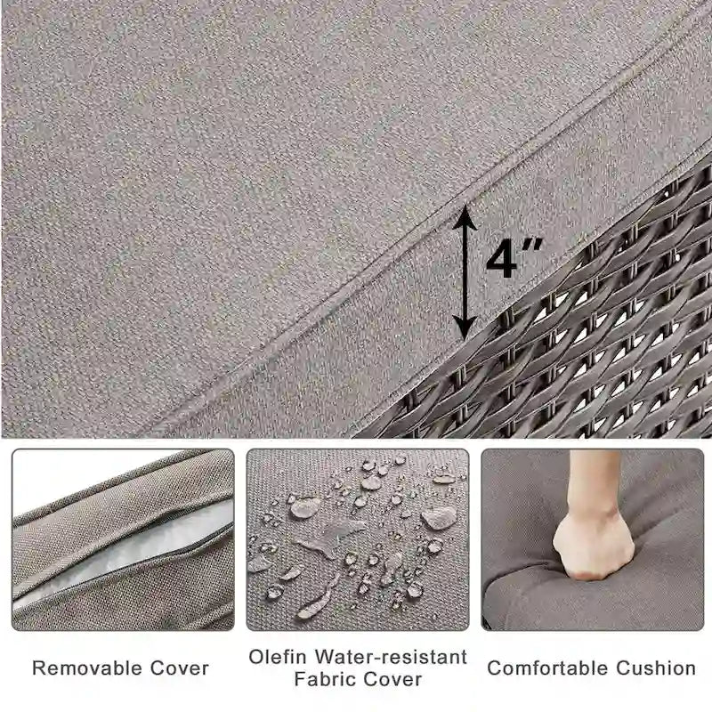 Outdoor Rocker Chairs with Thick Cushions - Brown