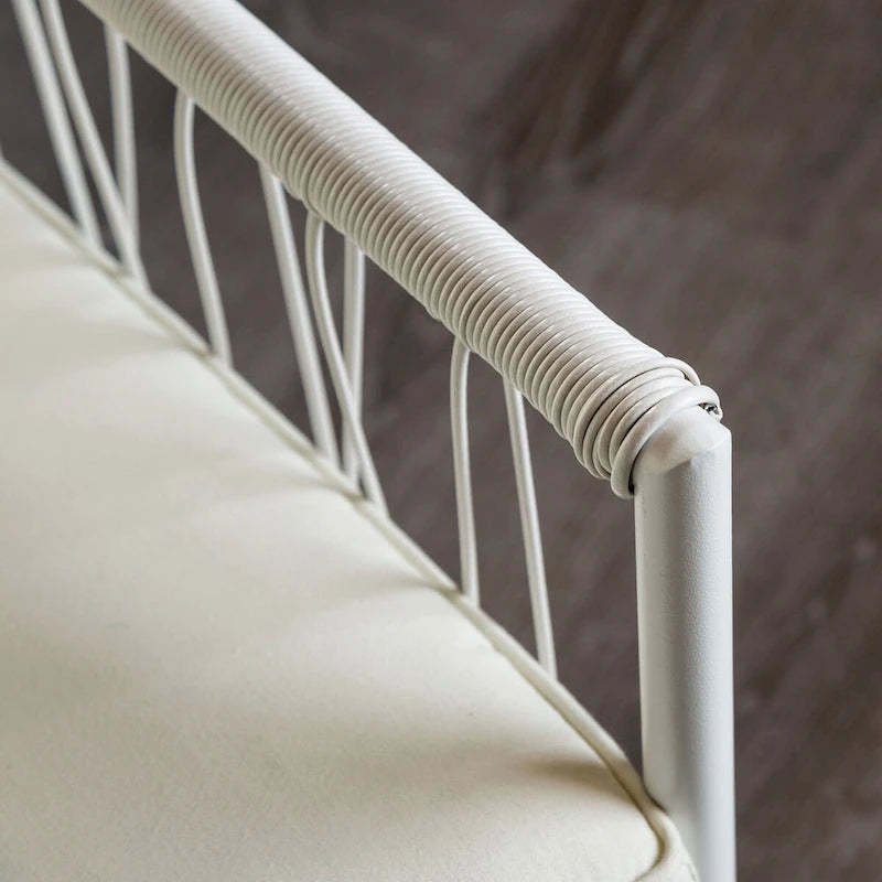 Furniture of America Plato 4-Piece Patio Modern White Wicker Conversation Set